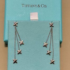 X-Rare TIFFANY & CO. Silver Graffiti X Triple Drop Earrings